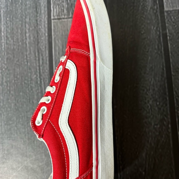 Vans  Mens Womens Red White  Canvas Low Top Skateboard Shoes - Picture 6 of 8